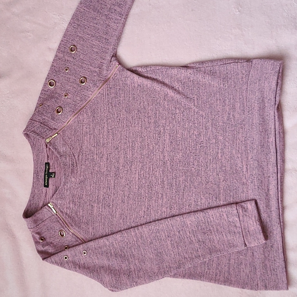 Pink/black long sleeve sweater